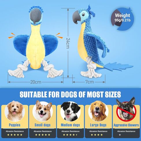 لعبة الكلب المخملية من روزاوي - تصميم رائع للببغاء، سروال قصير ناعم مع ملمس الأناناس، لعب تفاعلي للكلاب in Kuwait