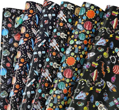 ورق تغليف الفضاء الخارجي من sikiweiter - ورق تغليف المجرة، 12 ورقة ورق تغليف عيد الميلاد للفتيان في عيد الميلاد وعطلة عيد الميلاد، 19.7 × 27.6 بوصة لكل ورقة in Kuwait