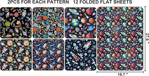 ورق تغليف الفضاء الخارجي من sikiweiter - ورق تغليف المجرة، 12 ورقة ورق تغليف عيد الميلاد للفتيان في عيد الميلاد وعطلة عيد الميلاد، 19.7 × 27.6 بوصة لكل ورقة in Kuwait