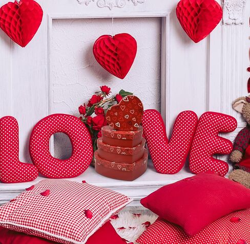 Gift Boutique Valentine's Day Heart Shaped Gift Boxes 4 Pack Red Valentine Hearts Treat Box with Lids Valentines Nesting Cardboard Box for Gift Giving Holiday Decorative Present Wrapping & Packaging in Saudi Arabia