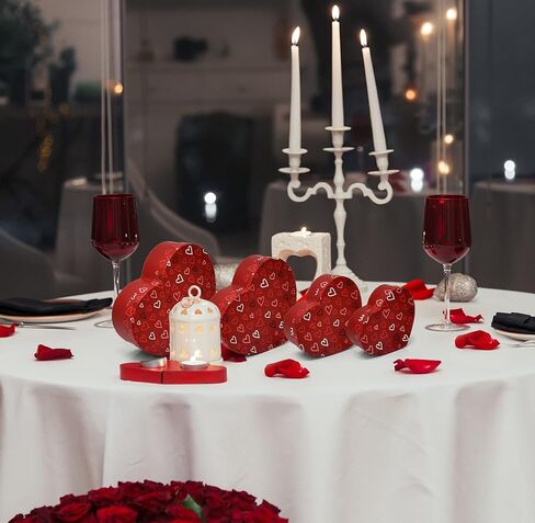 Gift Boutique Valentine's Day Heart Shaped Gift Boxes 4 Pack Red Valentine Hearts Treat Box with Lids Valentines Nesting Cardboard Box for Gift Giving Holiday Decorative Present Wrapping & Packaging in Saudi Arabia