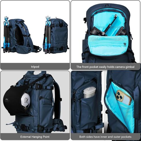 Tenzing 25L Camera Backpack with Rain Cover for Photographers 14 inch Laptop Compartment Waterproof Large Camera Bag for DSLR, SLR, Drone,Cameras, Batteries, Lenses,Tripod(Black) in Saudi Arabia