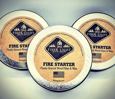 Fire Starter Natural Wood Fiber Tinder, Water Resistant, Survival Kit Camping Kit in Waterproof Tin in Saudi Arabia