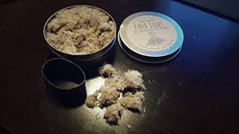 Fire Starter Natural Wood Fiber Tinder, Water Resistant, Survival Kit Camping Kit in Waterproof Tin in Saudi Arabia