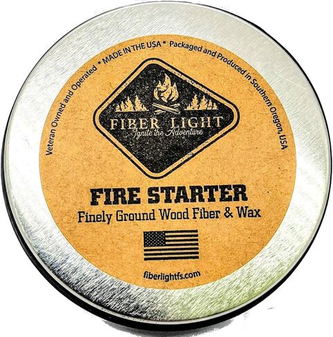Fire Starter Natural Wood Fiber Tinder, Water Resistant, Survival Kit Camping Kit in Waterproof Tin in Saudi Arabia