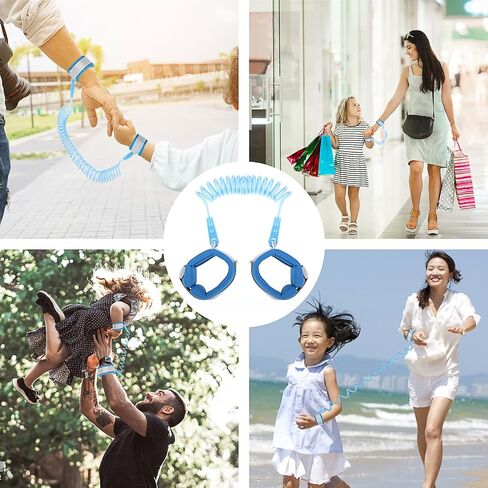 Toddler Safety Traction Rope Anti Lost Wrist Link for Toddler Reins Ages 2-4, 360° Rotate Toddler Walking Traveling Anti Lost Leash, Upgraded Kids Hand Harness for Toddlers, Babies & Kids in Saudi Arabia