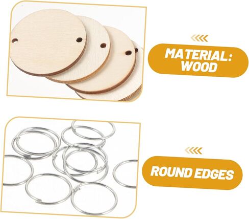 EXCEART 100 pcs Christmas Decor Home Decoration Wood Tags Round Labels Gift tag Wooden Board Tags Birthday Reminder Wooden Circle Discs Unfinished Wood Circles Bamboo Calendar Lip Gloss in Saudi Arabia