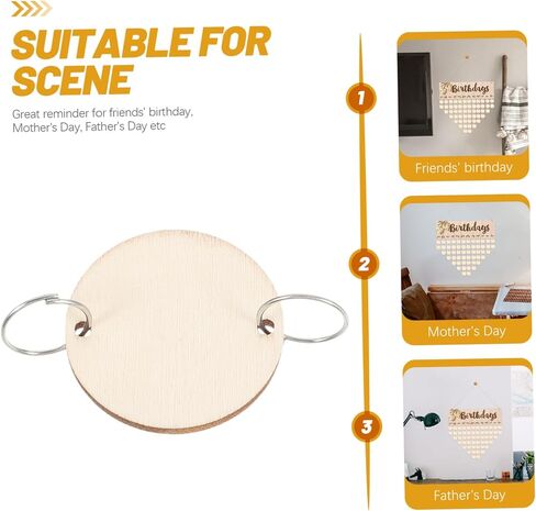 EXCEART 100 pcs Christmas Decor Home Decoration Wood Tags Round Labels Gift tag Wooden Board Tags Birthday Reminder Wooden Circle Discs Unfinished Wood Circles Bamboo Calendar Lip Gloss in Saudi Arabia