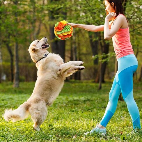 كرة سنفل من جيهونك للكلاب، كرة سنفل للكلاب مقاس 5.9 بوصة، كرة سنفل للحيوانات الأليفة، تدريب مهارات البحث عن الطعام الطبيعية، كرة لعبة ألغاز إثراء للكلاب، كرة ألغاز للكلاب المتوسطة الصغيرة in Kuwait