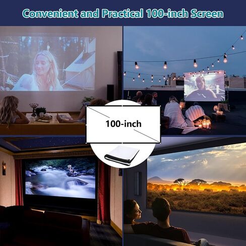 PANSEBA 5G WiFi Bluetooth Projector Built in DVD Player with Projector Screen, 10000 Lux Full HD Supported Mini Portable DVD Projector, Outdoor Movie Projector Compatible with Phone/TV Stick/HDMI in Saudi Arabia