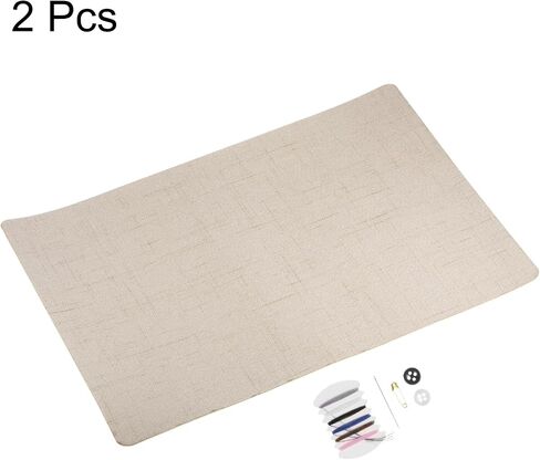 HARFINGTON 2Pcs Fabric Repair Patch 7.8"x11.8" Fine Linen Self-Adhesive Patch for Sofa Clothing Cushion Pillow, Beige in Saudi Arabia