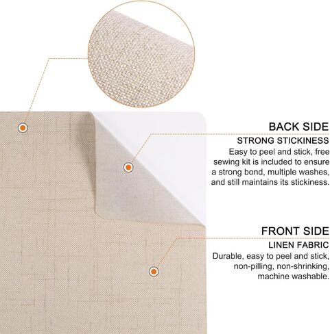 HARFINGTON 2Pcs Fabric Repair Patch 7.8"x11.8" Fine Linen Self-Adhesive Patch for Sofa Clothing Cushion Pillow, Beige in Saudi Arabia