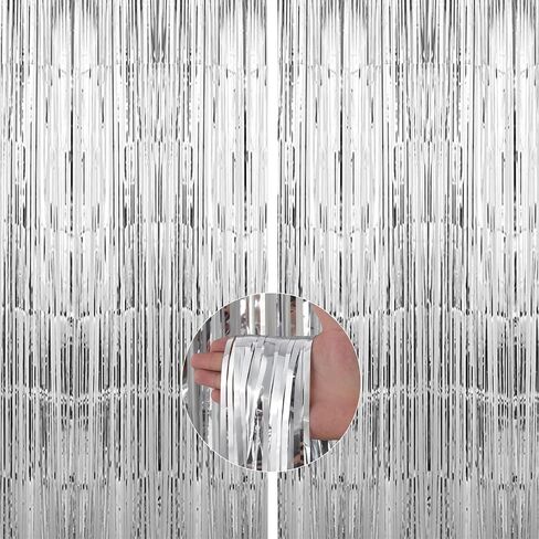 Fringe Backdrop for Birthday Party Decorations: 3 Pack 3.3ft x 9.9ft Tinsel Foil Fringe Streamers Curtains for Birthday Wedding valentines Engagement Graduation Day Bachelorette Party Decoration(Gold) in Saudi Arabia