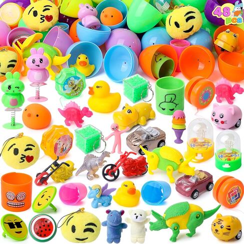 JOYIN 48 Pcs Prefilled Easter Eggs with Toys, filled Jumbo Easter Eggs, Pre Filled for Easter Basket Stuffers, Party Favors, Easter Egg Hunt, Classroom Events in Saudi Arabia