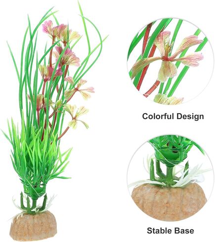 VOCOSTE 1pcs Fish Tank Aquarium Decorations Plants, Mini Aquarium Decorations Plastic Plants for Aquarium Decorations, Pink 5.12" in Saudi Arabia