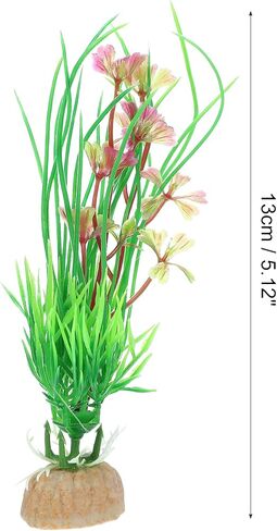 VOCOSTE 1pcs Fish Tank Aquarium Decorations Plants, Mini Aquarium Decorations Plastic Plants for Aquarium Decorations, Pink 5.12" in Saudi Arabia