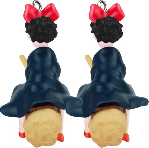 PSMILE 2 قطعة خزان الأسماك العائمة كيكي شخصية خدمة التوصيل مع كرة عائمة جميلة فتاة ساحرة صغيرة ديكورات خزان الأسماك لعبة الأسماك ديكور المناظر الطبيعية العائمة in Kuwait