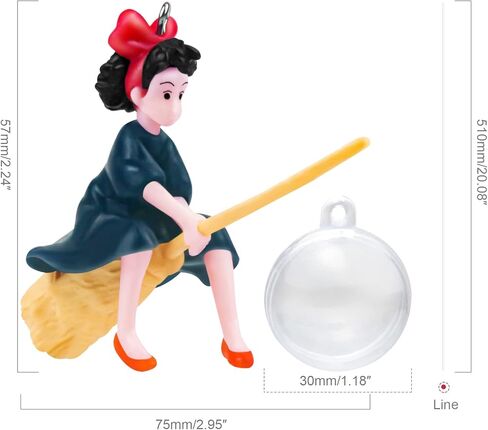 PSMILE 2 قطعة خزان الأسماك العائمة كيكي شخصية خدمة التوصيل مع كرة عائمة جميلة فتاة ساحرة صغيرة ديكورات خزان الأسماك لعبة الأسماك ديكور المناظر الطبيعية العائمة in Kuwait