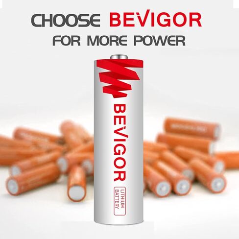 بطاريات BEVIGOR® Lithium AA 24 حزمة، بطارية AA طويلة الأمد بقدرة 1.5 فولت 3000 مللي أمبير في الساعة، بطاريات ليثيوم تدوم لمدة 20 عامًا للكاميرا الوامضة، المصباح اليدوي، الميكروفون، نظام الإنذار [غير قابلة لإعادة الشحن] in Kuwait