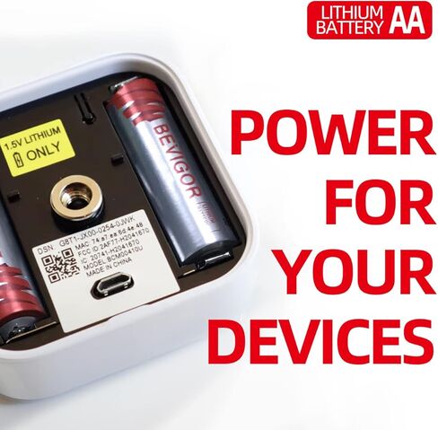 بطاريات BEVIGOR® Lithium AA 24 حزمة، بطارية AA طويلة الأمد بقدرة 1.5 فولت 3000 مللي أمبير في الساعة، بطاريات ليثيوم تدوم لمدة 20 عامًا للكاميرا الوامضة، المصباح اليدوي، الميكروفون، نظام الإنذار [غير قابلة لإعادة الشحن] in Kuwait