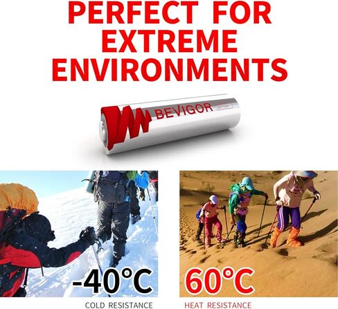 بطاريات BEVIGOR® Lithium AA 24 حزمة، بطارية AA طويلة الأمد بقدرة 1.5 فولت 3000 مللي أمبير في الساعة، بطاريات ليثيوم تدوم لمدة 20 عامًا للكاميرا الوامضة، المصباح اليدوي، الميكروفون، نظام الإنذار [غير قابلة لإعادة الشحن] in Kuwait