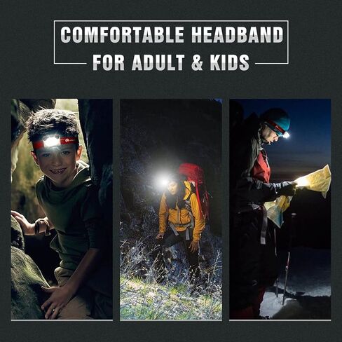 LUMINTOP BR1 LED Headlamp Rechargeable USB C 70 Hours Runtime 44 Lumens Motion Sensor Headlamp 5 Output Modes Waterproof IPX-5 Headlamp for Camping, Hiking, Night Running in Kuwait