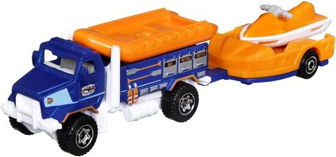 مجموعة لعب السيارة المصبوبة من Matchbox Hitch & Haul - إنقاذ هجوم سمك القرش للغواص في أعماق البحار ~ مجموعة من 7 قطع ~ شاحنة إنقاذ رابيدز مع طوف قابل للفصل يسحب مقطورة مع جت سكي ~ تتضمن سمكة قرش وغواصين in Saudi Arabia