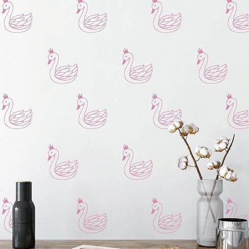 Baby Nursery Wall Decals,Swan Wall Stickers for Kids Girls Bedroom DIY Swans Home Decor Murals BK008 (Black) in Kuwait