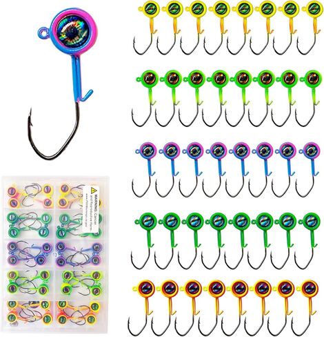 Crappie Jig Heads, 40packs Fishing Jig Heads Hooks Swimbait Jig Head 1/32oz 1/16oz 1/8 oz Fishing Jigs Heads for Crappie Bass Fishing in Kuwait