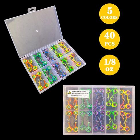 Crappie Jig Heads, 40packs Fishing Jig Heads Hooks Swimbait Jig Head 1/32oz 1/16oz 1/8 oz Fishing Jigs Heads for Crappie Bass Fishing in Kuwait
