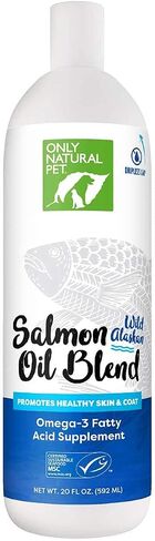 Only Natural Pet Wild Alaskan Salmon Oil for Dogs & Cats - Omega 3 & 6 Liquid Food Supplement for Pets - EPA & DHA Fish Oils, All Natural Joint Support, Promote Healthy Skin, Coat & Heart - 20 Fl Oz in Saudi Arabia