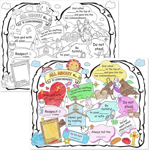 32 قطعة من الألوان الخاصة بك، كل شيء عن ملصق الوصايا العشر للأطفال، ملصق تعلم آية الكتاب المقدس المسيحي، ملصق جدار الكتاب المقدس الديني للفصول الدراسية، كنيسة الأحد، ديكورات المنزل in Kuwait