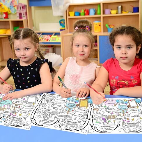 32 قطعة من الألوان الخاصة بك، كل شيء عن ملصق الوصايا العشر للأطفال، ملصق تعلم آية الكتاب المقدس المسيحي، ملصق جدار الكتاب المقدس الديني للفصول الدراسية، كنيسة الأحد، ديكورات المنزل in Kuwait