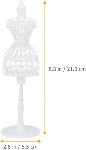 مجموعة من 6 قطع من القماش، حامل مجوف، حامل دعم عرض الدمية البلاستيكية، حامل نموذج عارضة أزياء صغيرة لملحقات بيت الدمى المصغرة، 8.2 × 2.5 بوصة، أسود in Kuwait