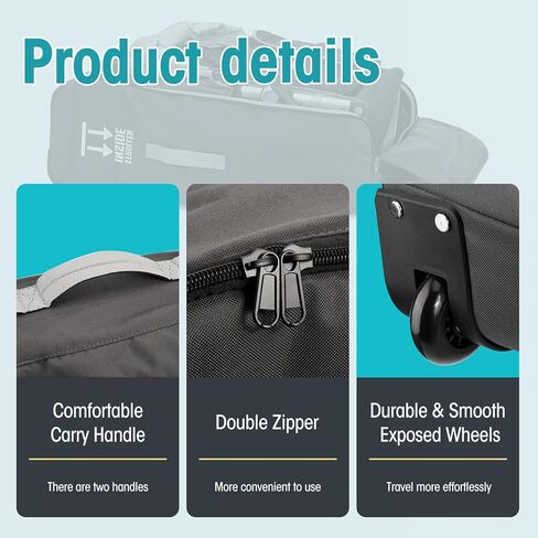 حقيبة سفر لعربة الأطفال متوافقة مع UPPAbaby VISTA وVISTA V2 وCRUZ وCRUZ V2، حقيبة عربة أطفال شديدة التحمل مع عجلات مكشوفة لسهولة التدحرج، مقاومة للماء والغبار، رائعة للسفر بالطائرة، رمادية in Kuwait