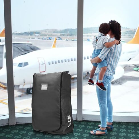 حقيبة سفر لعربة الأطفال متوافقة مع UPPAbaby VISTA وVISTA V2 وCRUZ وCRUZ V2، حقيبة عربة أطفال شديدة التحمل مع عجلات مكشوفة لسهولة التدحرج، مقاومة للماء والغبار، رائعة للسفر بالطائرة، رمادية in Kuwait