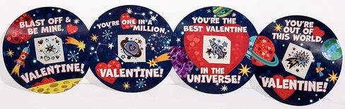 وشم وبطاقات عيد الحب في الفضاء الخارجي للأطفال من موليبي كيدز للفصول المدرسية، 28 وشمًا وبطاقات in Kuwait