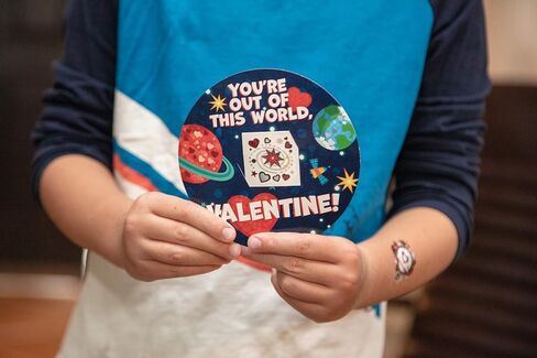 وشم وبطاقات عيد الحب في الفضاء الخارجي للأطفال من موليبي كيدز للفصول المدرسية، 28 وشمًا وبطاقات in Kuwait