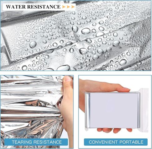 Macarrie 100 Pack Emergency Thermal Blankets Foil Space, Silver in Saudi Arabia