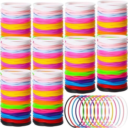 Nuenen 2000 Pcs Colorful Silicone Jelly Bracelets Bulk 80's Silicone Bracelets Neon Jelly Bracelets Silicone Wristband Rainbow Hair Ties for Kids Gift Bracelets for Rock Pop Star Disco Party Favors in Saudi Arabia