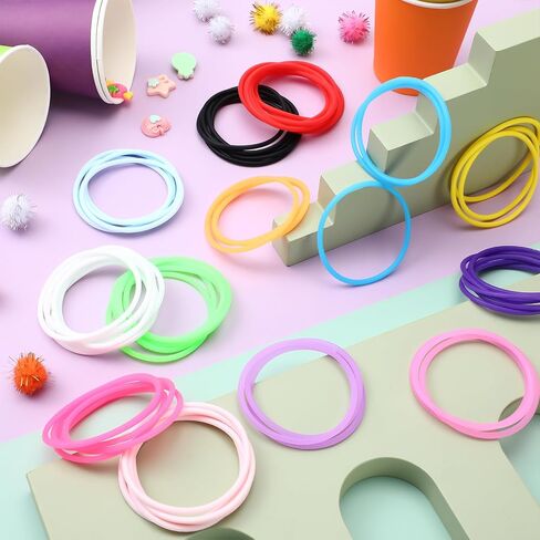 Nuenen 2000 Pcs Colorful Silicone Jelly Bracelets Bulk 80's Silicone Bracelets Neon Jelly Bracelets Silicone Wristband Rainbow Hair Ties for Kids Gift Bracelets for Rock Pop Star Disco Party Favors in Saudi Arabia