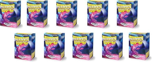 10 Packs Dragon Shield Matte Purple Standard Size 100 ct Card Sleeves Display Case in Saudi Arabia