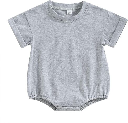 Unisex Baby Boy Girl Clothes Infant Summer Oversized Bubble Romper Toddler Baby Plain Short Sleeve Jumpsuit in Saudi Arabia