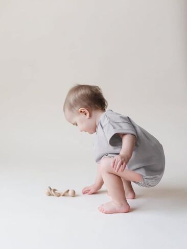 Unisex Baby Boy Girl Clothes Infant Summer Oversized Bubble Romper Toddler Baby Plain Short Sleeve Jumpsuit in Saudi Arabia