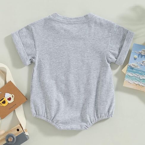 Unisex Baby Boy Girl Clothes Infant Summer Oversized Bubble Romper Toddler Baby Plain Short Sleeve Jumpsuit in Saudi Arabia