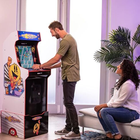 ARCADE1UP- لعبة الأركيد التراثية من بانداي نامكو إصدار PAC-Mania، تتضمن الأجهزة والجهاز in Kuwait