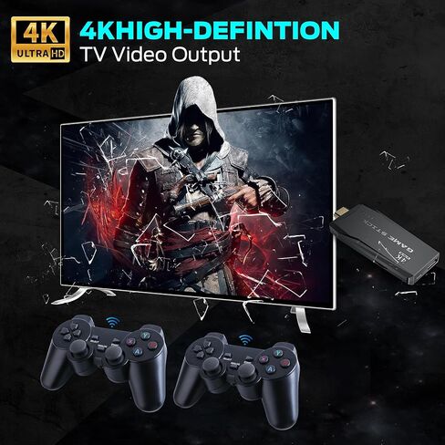 Retro Game Stick, Wireless Nostalgia Game Stick Built in 19000+ Classic Games, 4K HDMI Output Plug & Play Video Games,with Built-in 9 Emulators,Retro Plug and Play Video Games for TV in Saudi Arabia