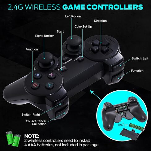 Retro Game Stick, Wireless Nostalgia Game Stick Built in 19000+ Classic Games, 4K HDMI Output Plug & Play Video Games,with Built-in 9 Emulators,Retro Plug and Play Video Games for TV in Saudi Arabia