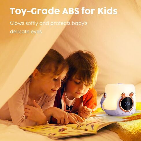 Kids Night Light with Clock,Baby Night Lights for Nursery, Portable Night Light for Children,Cute Lamp, Breastfeeding Night Light,Best Gifts for Children(Purple) in Saudi Arabia