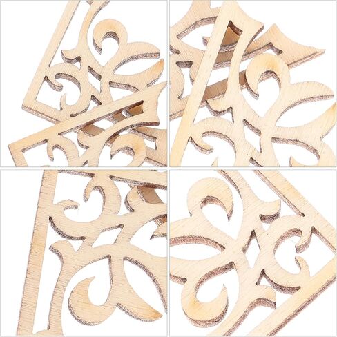 TENDYCOCO 50 قطعة من الحرف الخشبية غير المكتملة المنحوتة في الزوايا غير المطلية لتزيين باب الأثاث in Kuwait